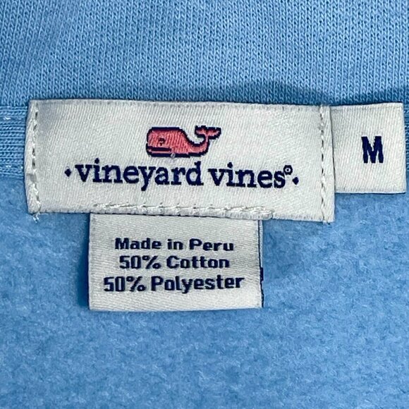 Vineyard Vines Cotton Blend Blue Quarter-Zip Pullover Whale Sweatshirt Womens M - Picture 8 of 12